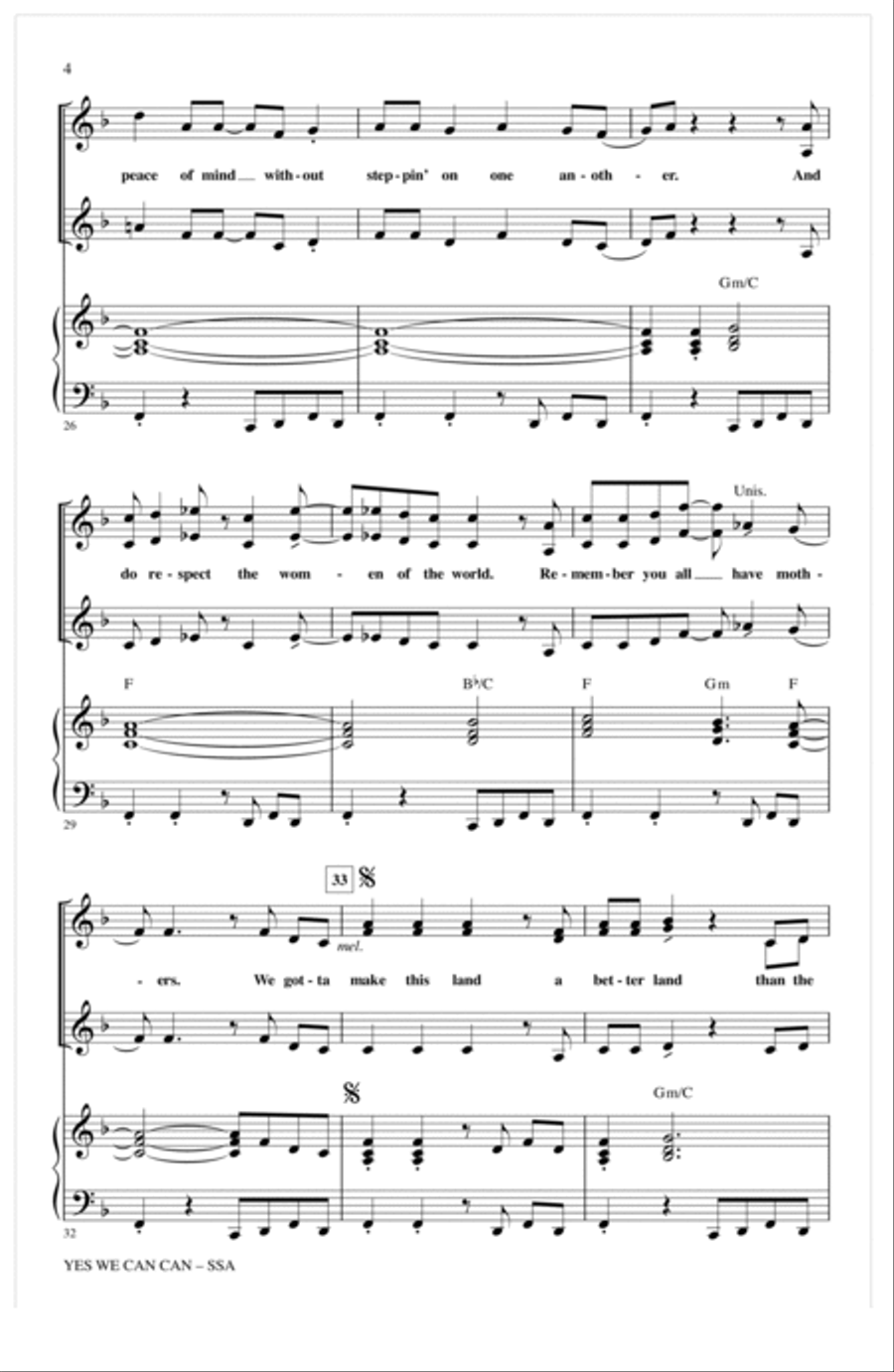 Yes We Can Can (arr. Kirby Shaw) SSA scores gallery preview page 3