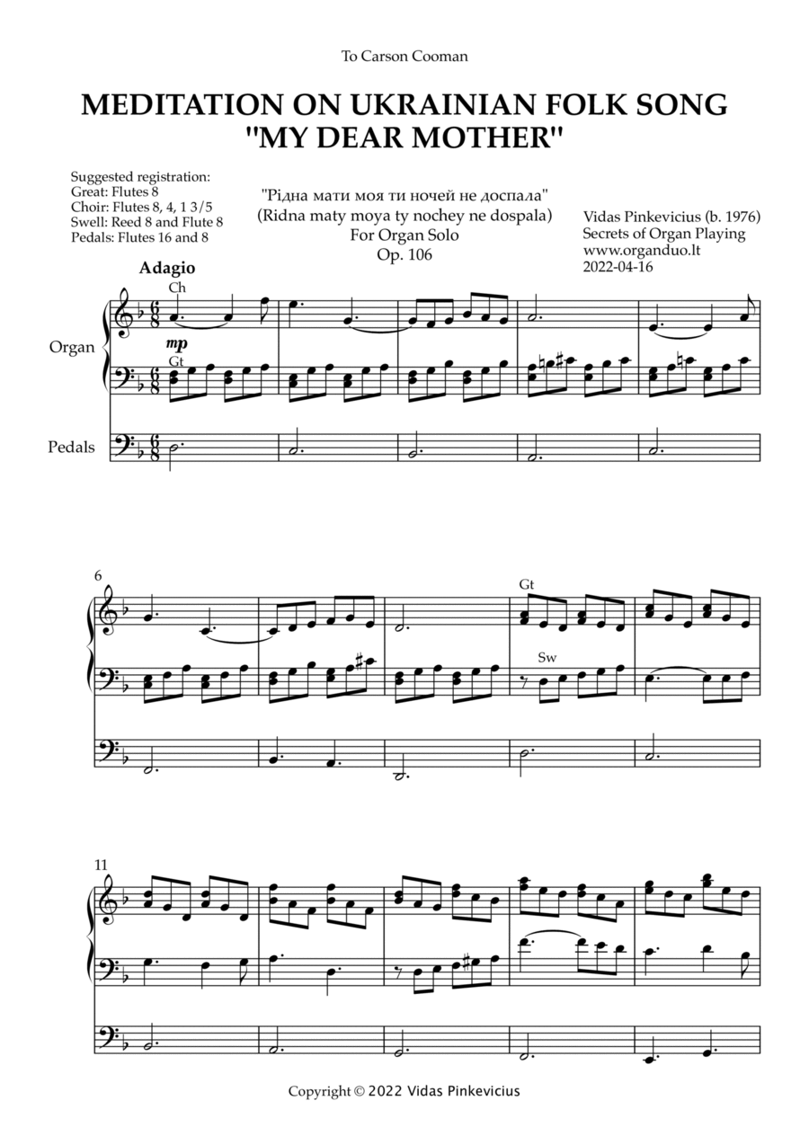 Meditation on Ukrainian Folk Song 