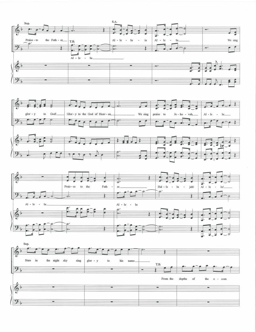 Spirit of Praise - Caribbean Inspired Worship Anthem for SATB and Piano 4-Part scores gallery preview page 2