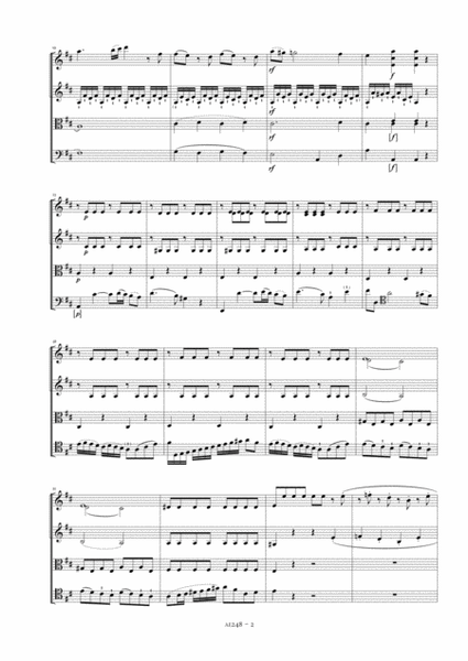 String Quartet in D major, Op. 2, No. 6 (Benton 312) - Score Only