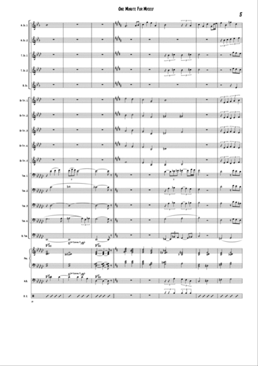 One Minute For Myself Jazz Ensemble scores gallery preview page 5