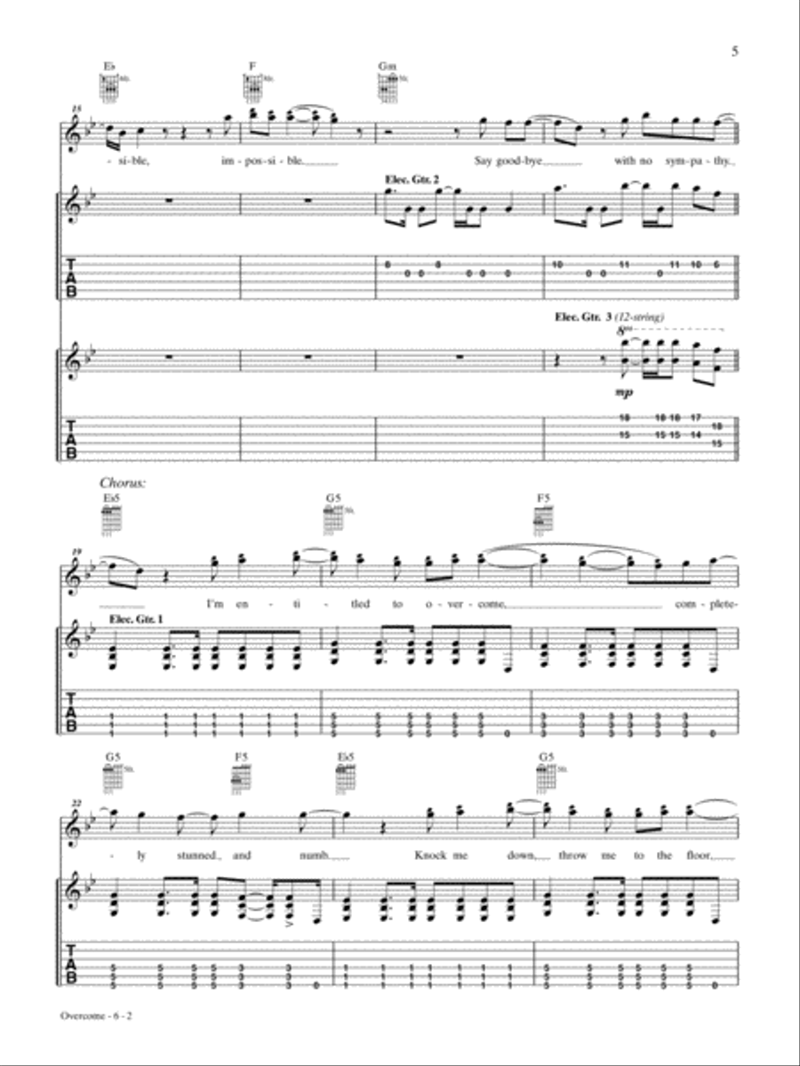 Overcome Guitar Tablature scores gallery preview page 2