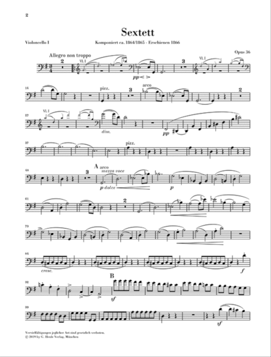 String Sextet No. 2 in G Major, Op. 36 by Johannes Brahms