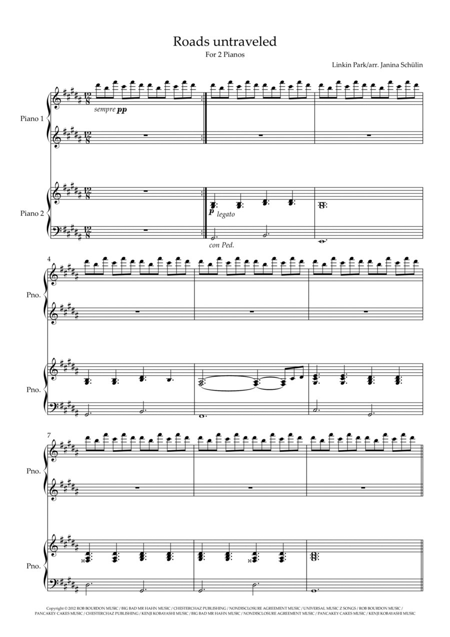 Roads Untraveled 2 Pianos, 4-Hands scores gallery preview page 1