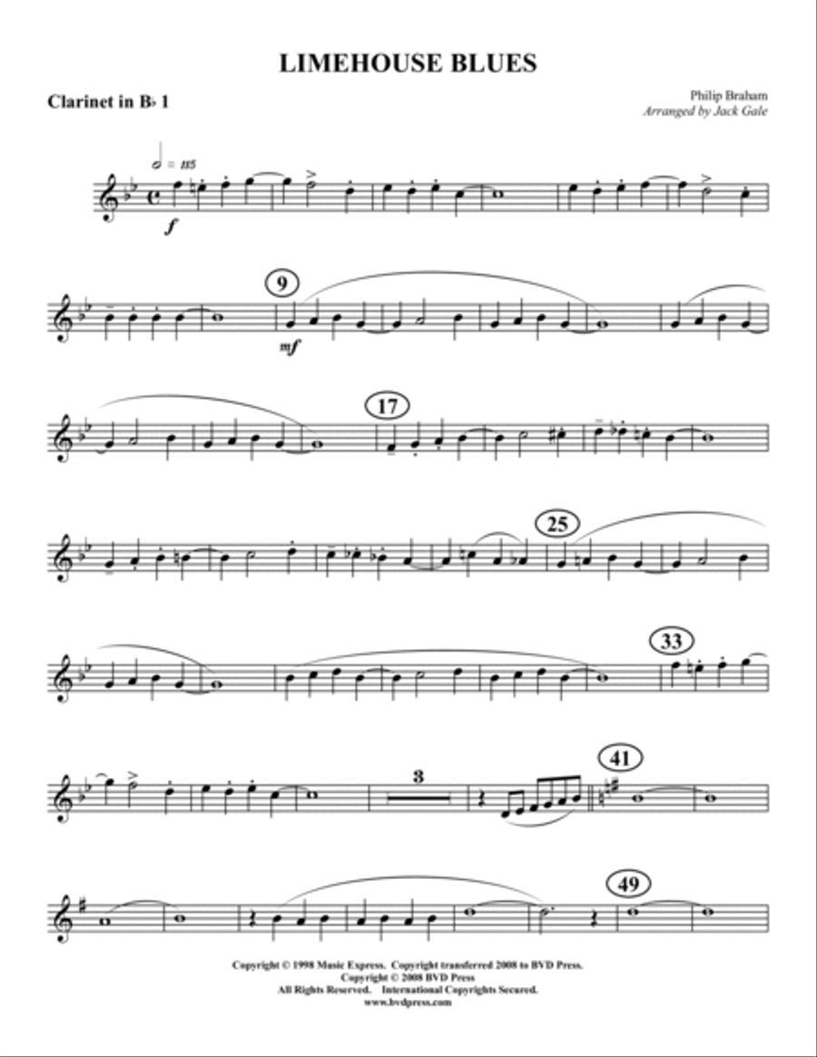 Limehouse Blues Limehouse Blues Clarinet Quartet scores gallery preview page 4