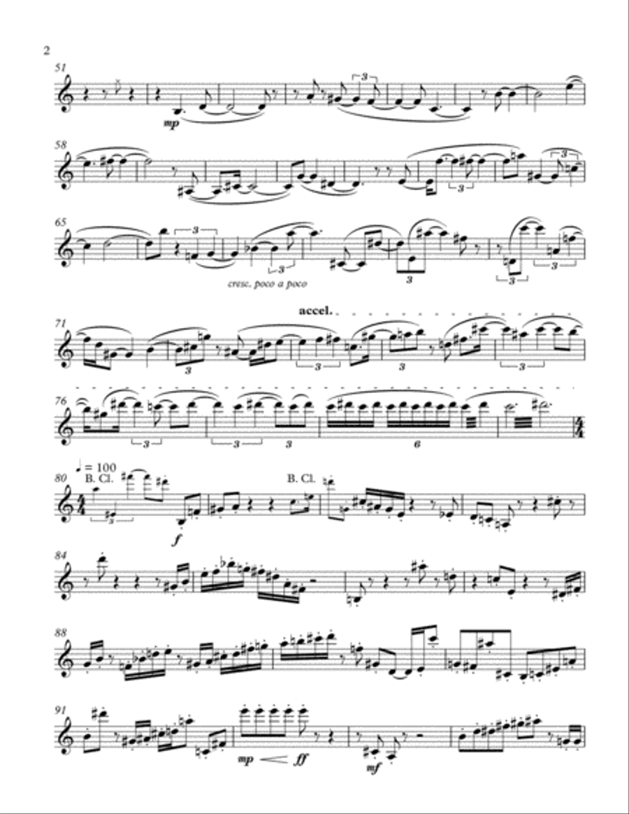 Crack! for Bass Clarinet and Baritone Saxophone - Instrumental Parts Woodwind Duet scores gallery preview page 2