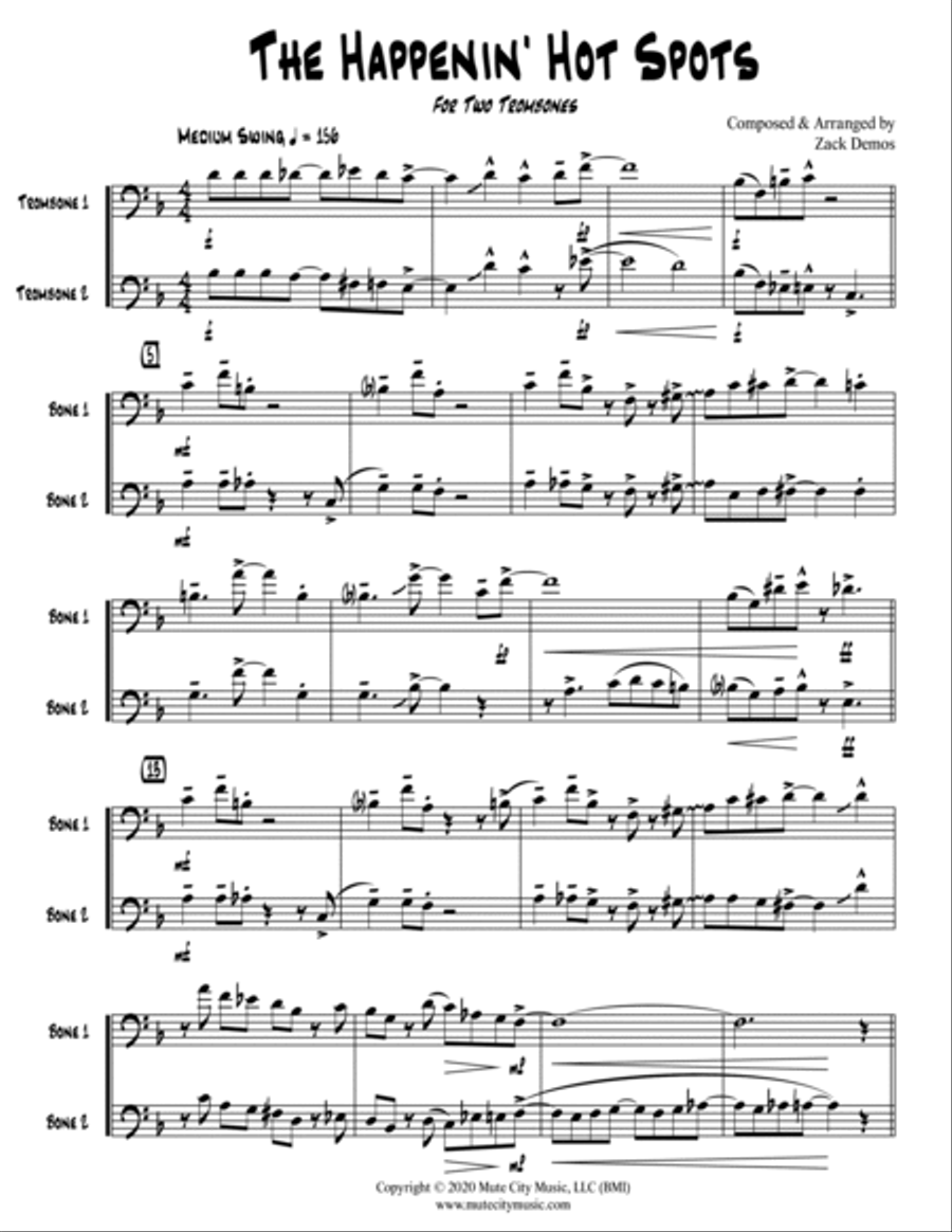 The Happenin' Hot Spots Trombone Duet scores gallery preview page 2
