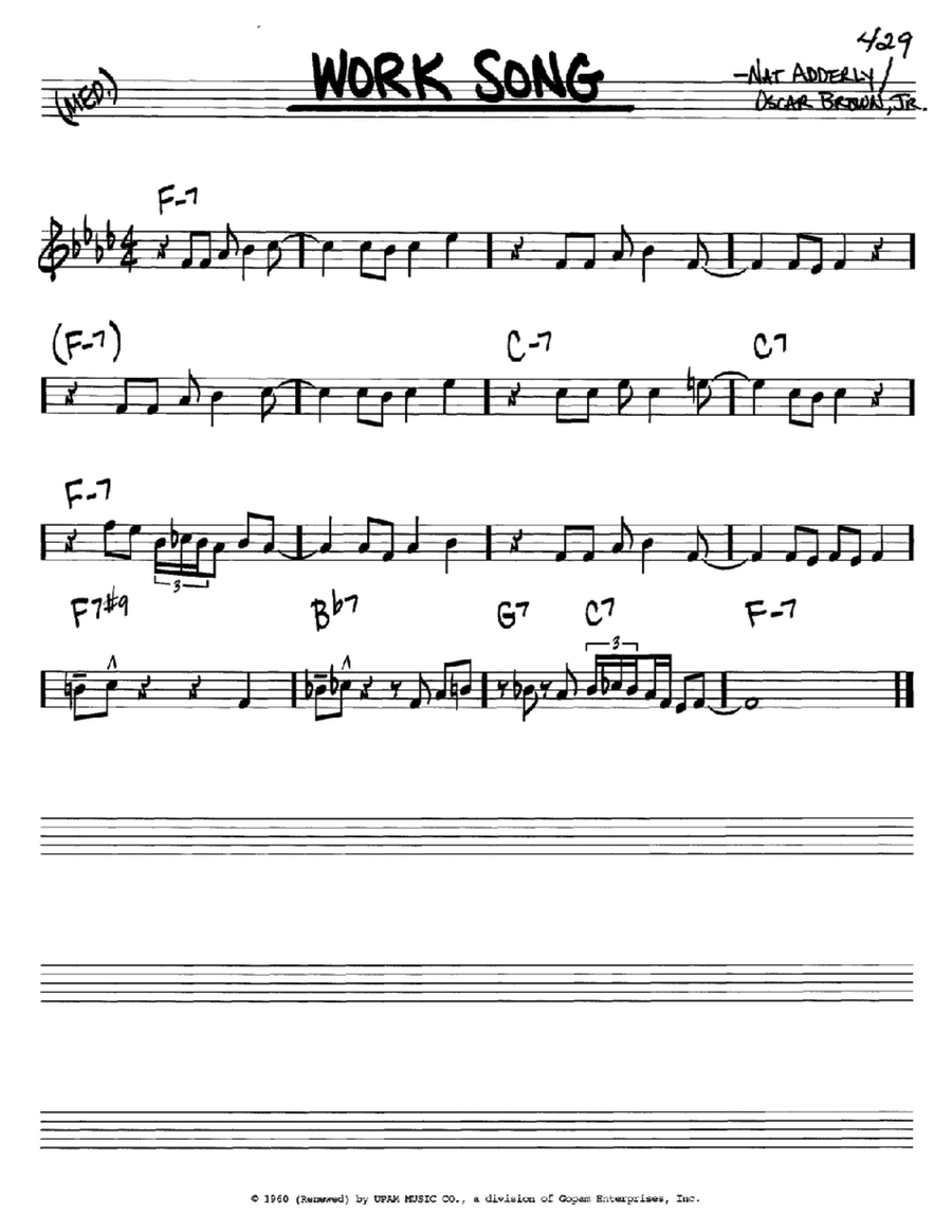 Work Song C Instrument scores gallery preview page 1