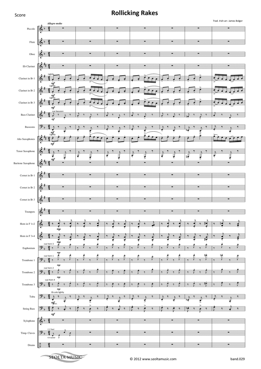Rollicking Rakes Rollicking Rakes Concert Band scores gallery preview page 1