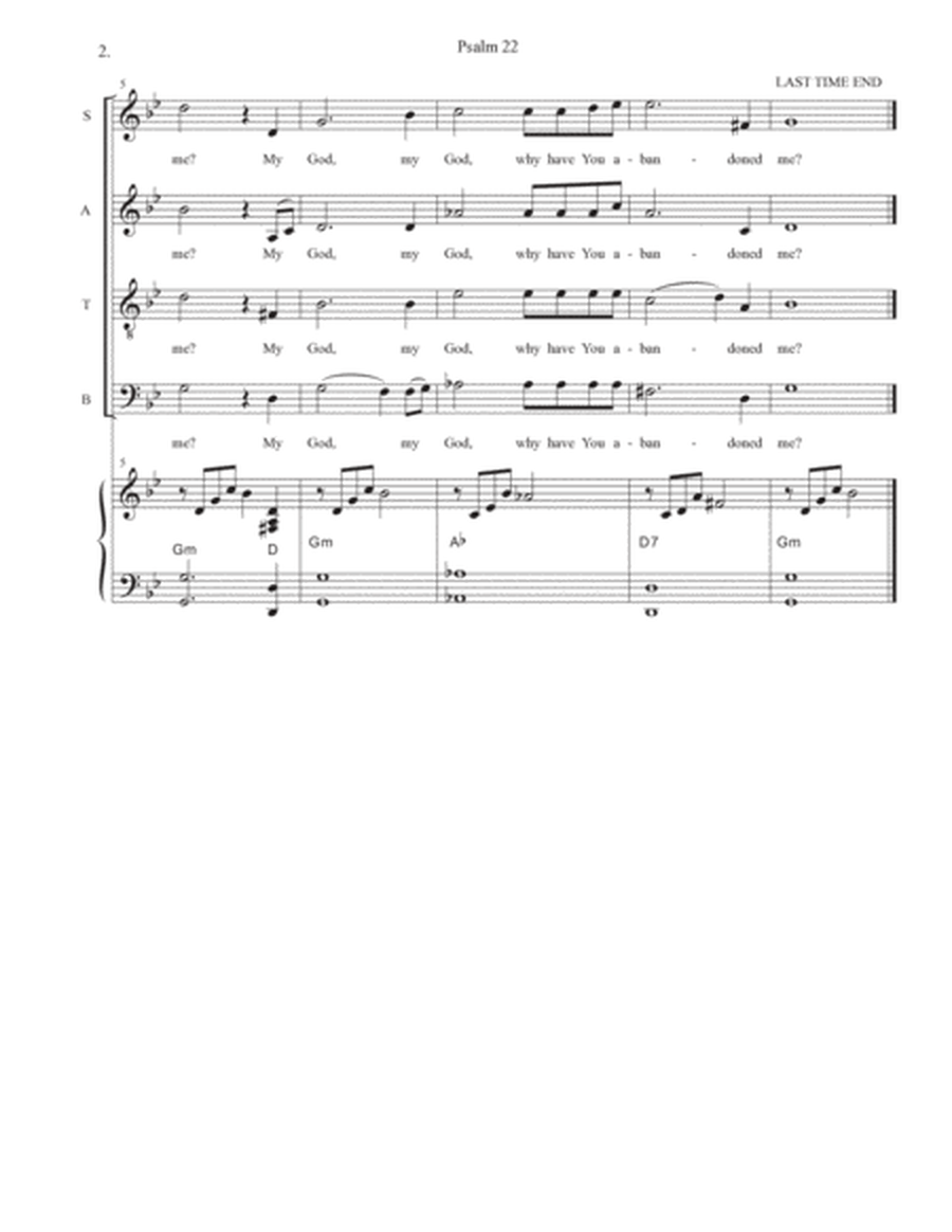 Psalm 22 (My God, My God) (Vocal Quartet - (SATB) image number null