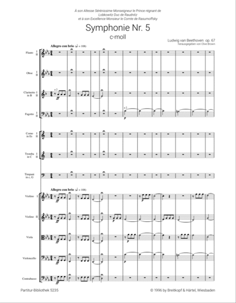 Symphony No. 5 in C minor Op. 67 Orchestra scores gallery preview page 2