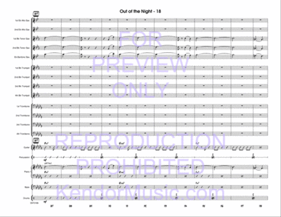 Out Of The Night (Dark Orchid) Jazz Ensemble scores gallery preview page 19
