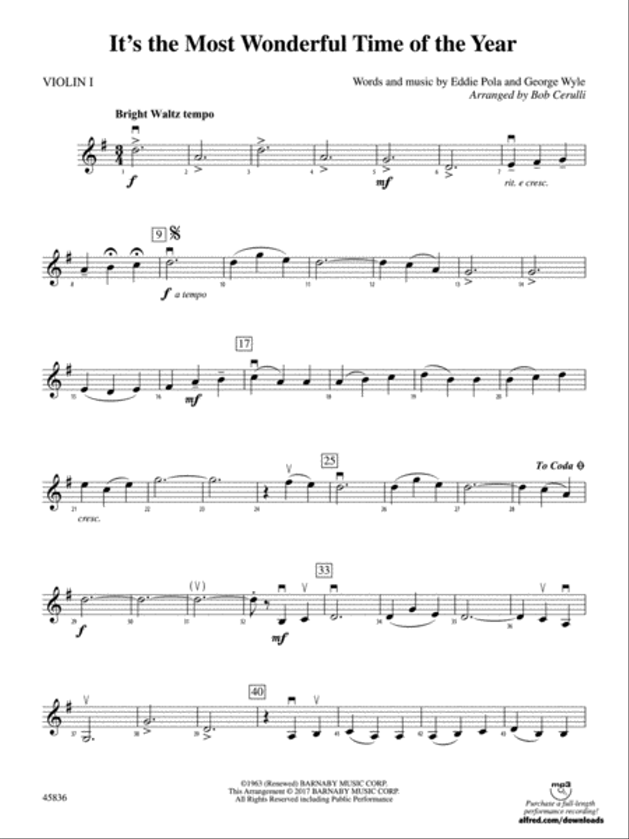 It's the Most Wonderful Time of the Year: 1st Violin