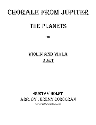 Book cover for Chorale from Jupiter for Violin and Viola