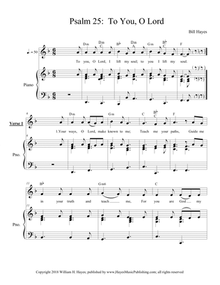 Psalm 25: To You, O Lord - Piano/Vocal