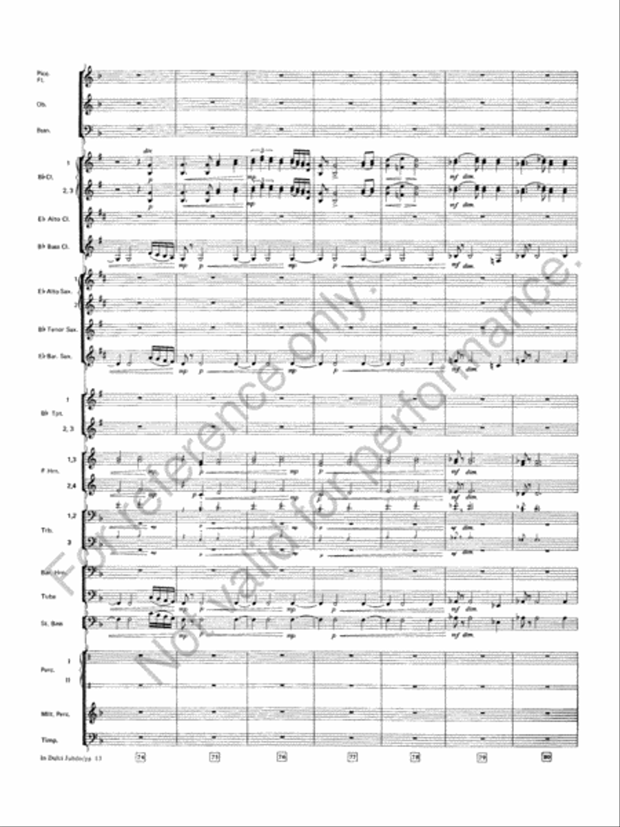 Symphonic Variations On 'In Dulci Jubilo' Concert Band scores gallery preview page 14