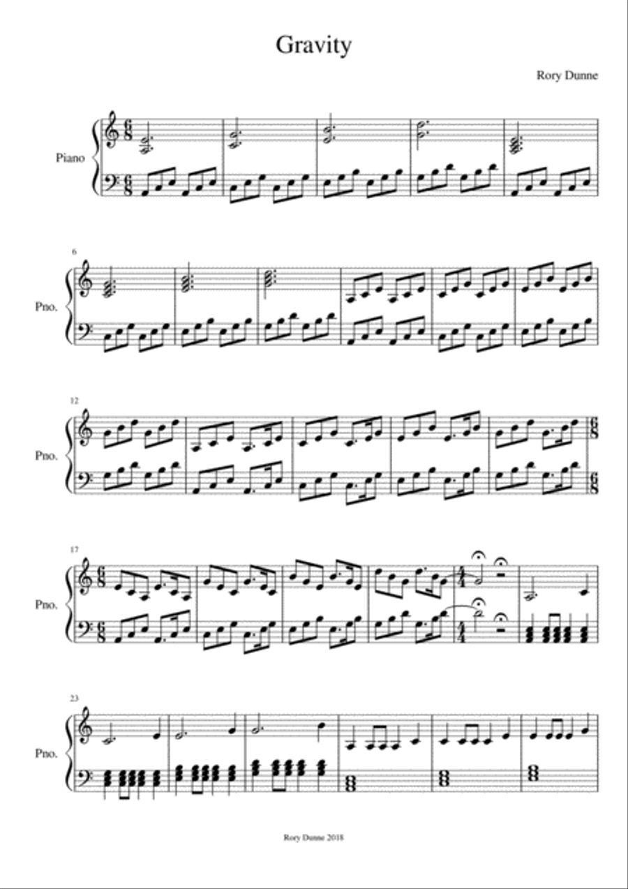 Gravity Piano Method scores gallery preview page 1
