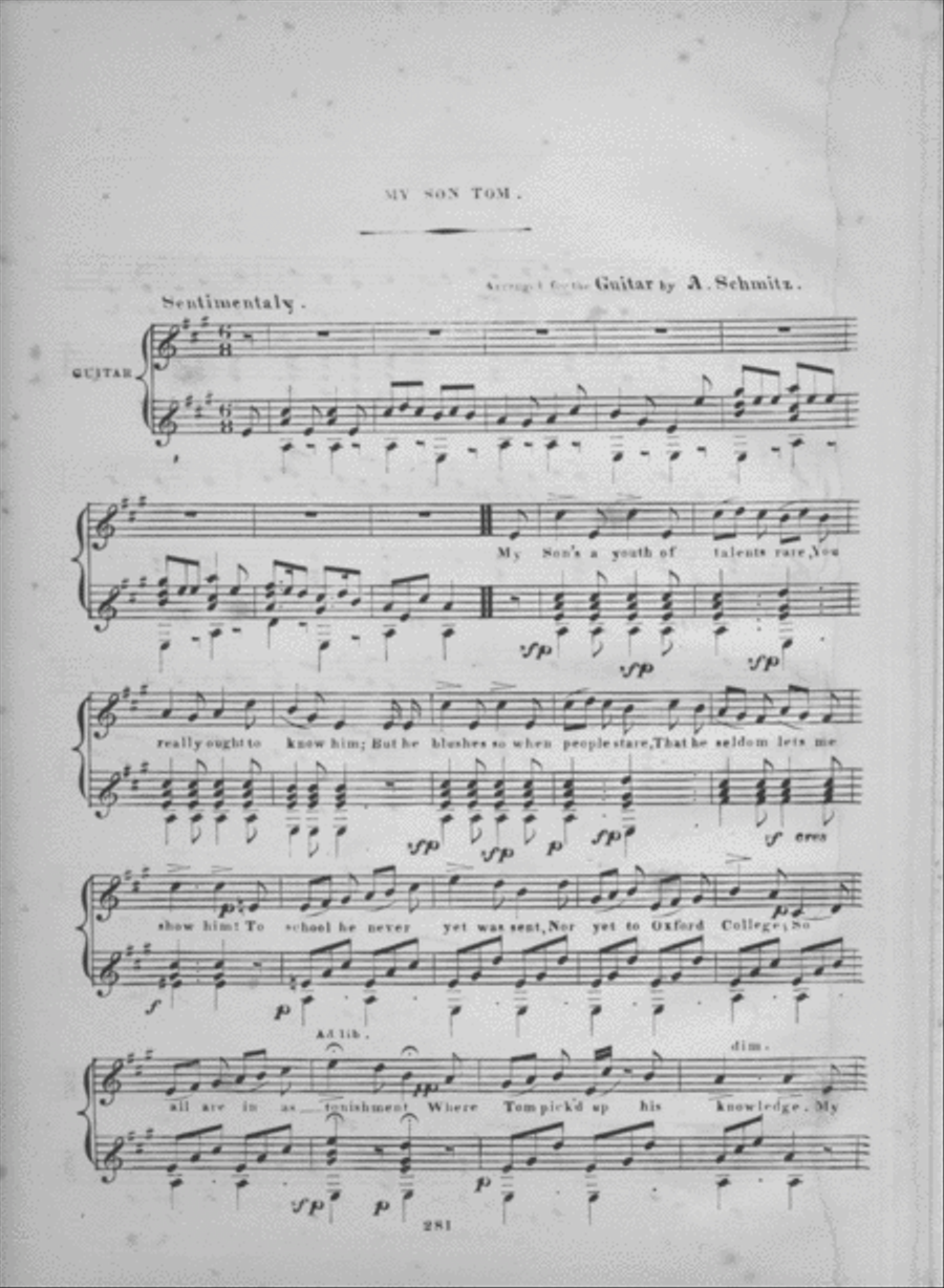 My Son Tom. A Comic Ballad Guitar scores gallery preview page 2