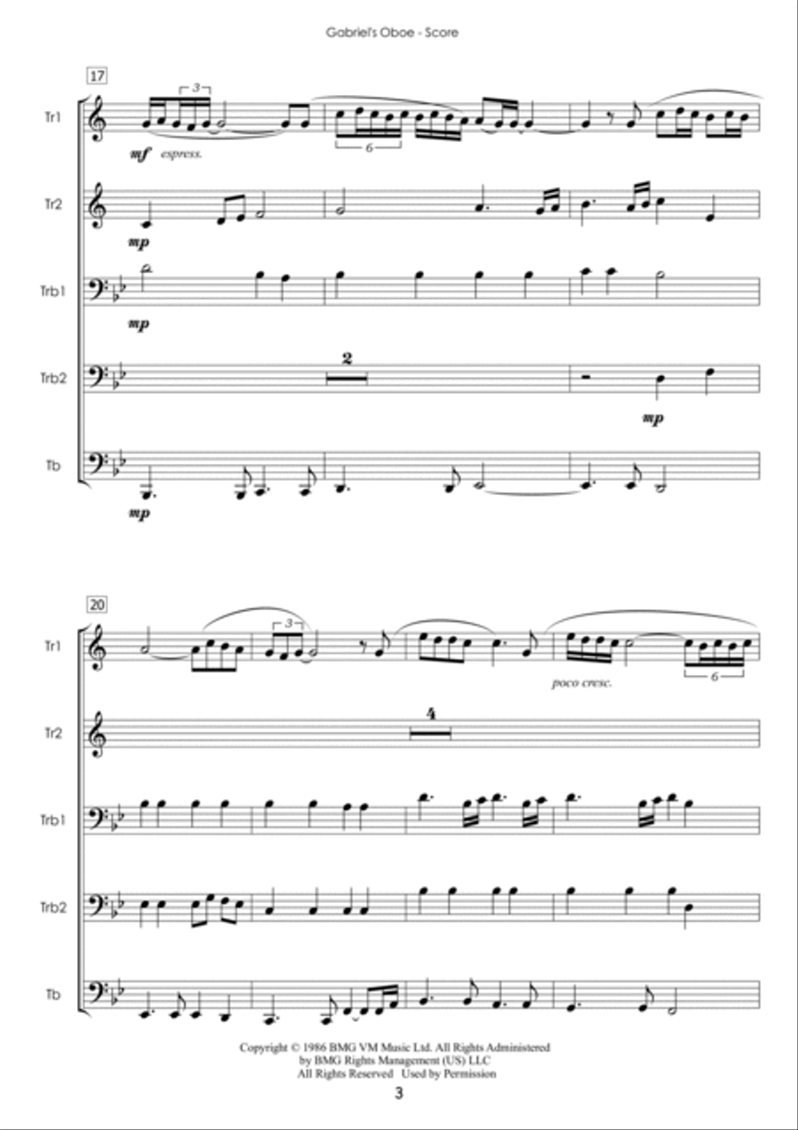 Gabriel's Oboe Gabriel's Oboe School and Community scores gallery preview page 3