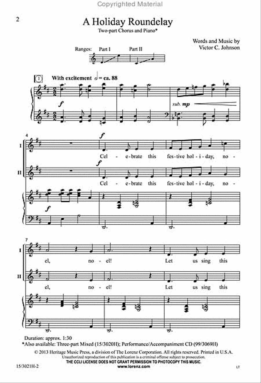 A Holiday Roundelay A Holiday Roundelay 2-Part scores gallery preview page 2