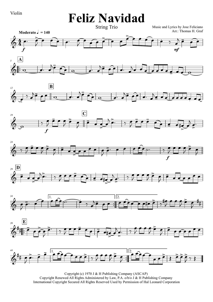 Feliz Navidad String Trio scores gallery preview page 4