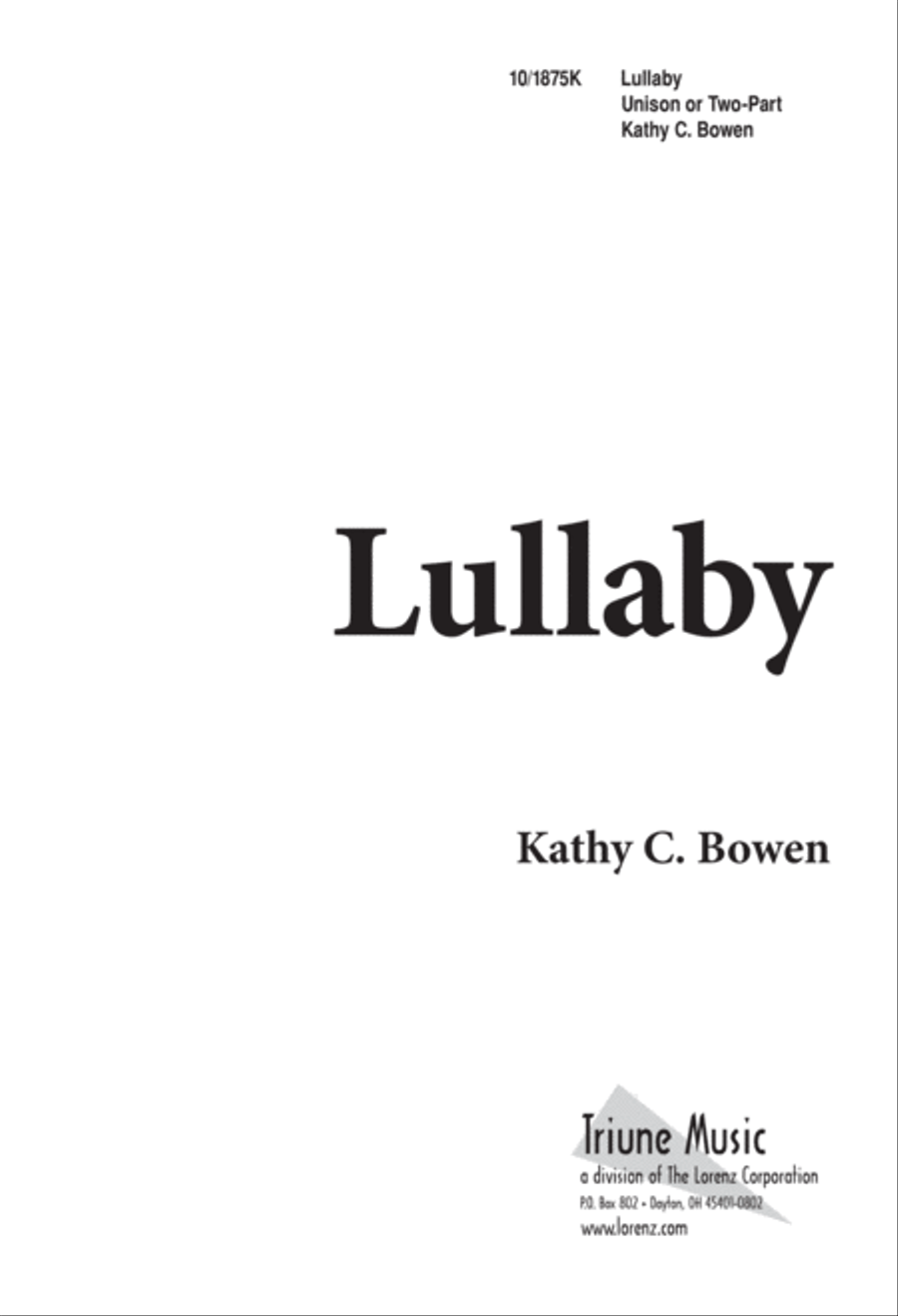 Lullaby Unison Choir scores gallery preview page 1