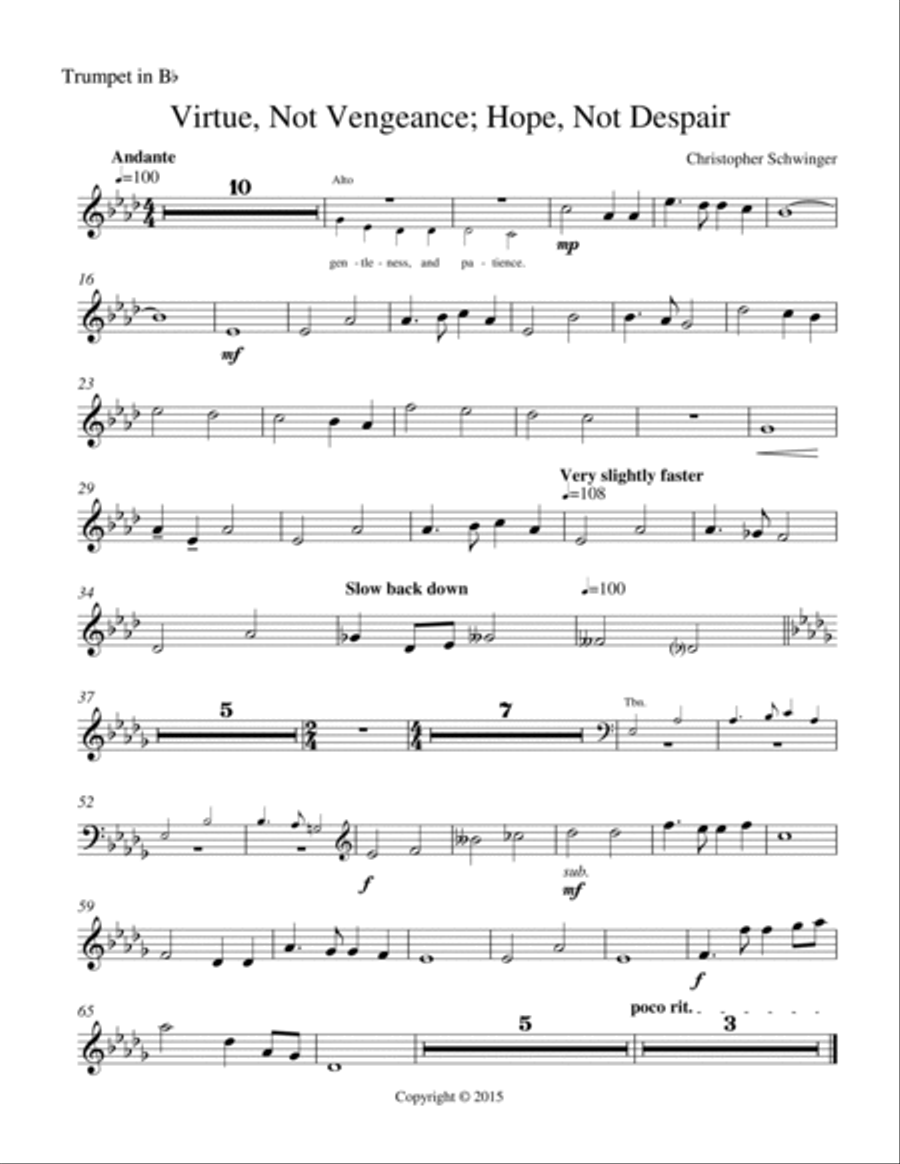 Virtue, Not Vengeance; Hope, Not Despair - for alto solo and orchestra - Part 2 of 2 Large Ensemble scores gallery preview page 4