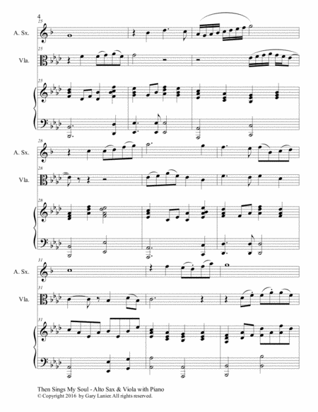 Trios for 3 GREAT HYMNS (Alto Sax & Viola with Piano and Parts) image number null