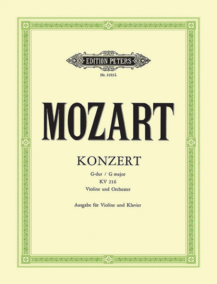 Book cover for Violin Concerto No. 3 in G K216 (Edition for Violin and Piano)
