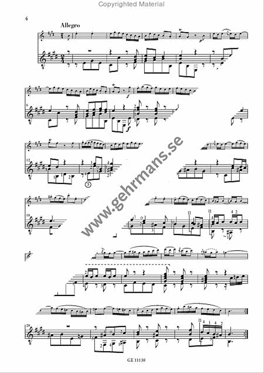 Sonate - E Major Flute scores gallery preview page 3