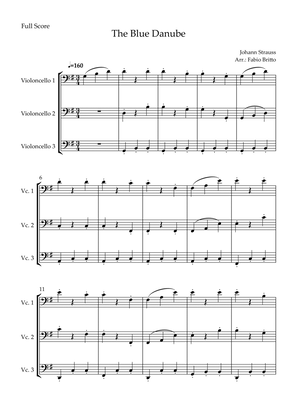 The Blue Danube (Waltz by Johann Strauss) for Cello Trio