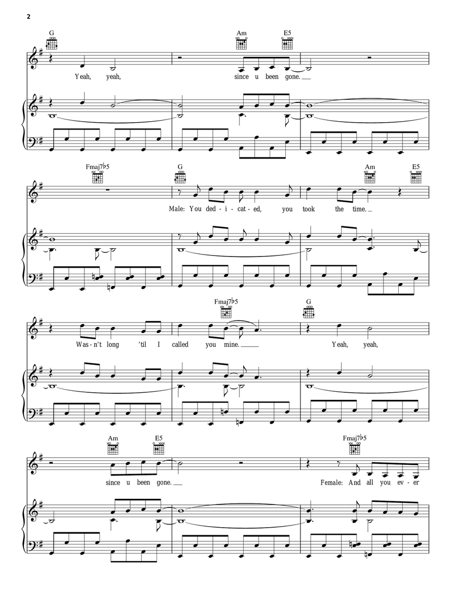 Since U Been Gone Acoustic Guitar scores gallery preview page 2