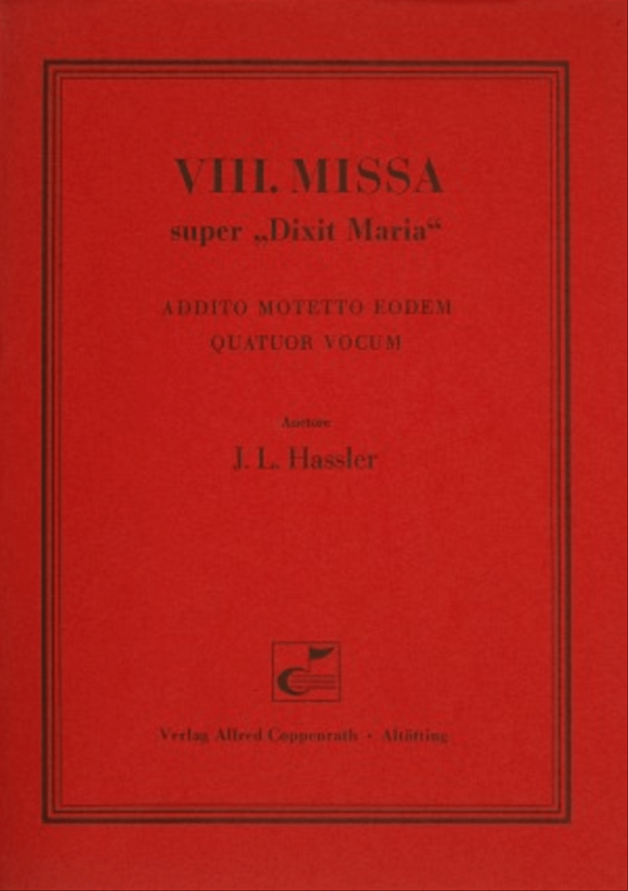 VIII. Missa super Dixit Maria 4-Part scores gallery preview page 1