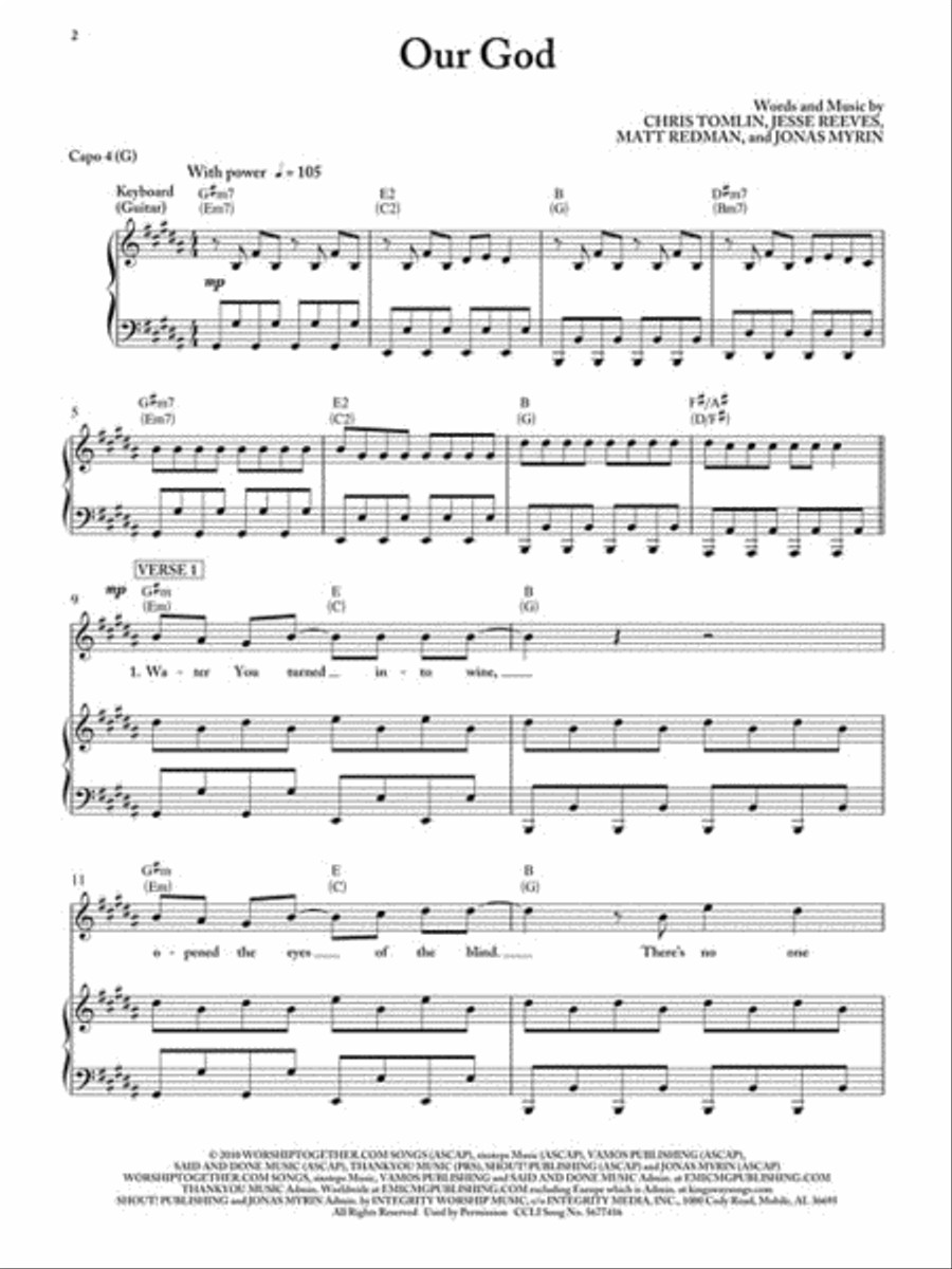 Chris Tomlin – And If Our God Is for Us Piano, Vocal, Guitar scores gallery preview page 3