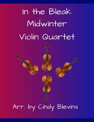 Book cover for In the Bleak Midwinter, for Violin Quartet