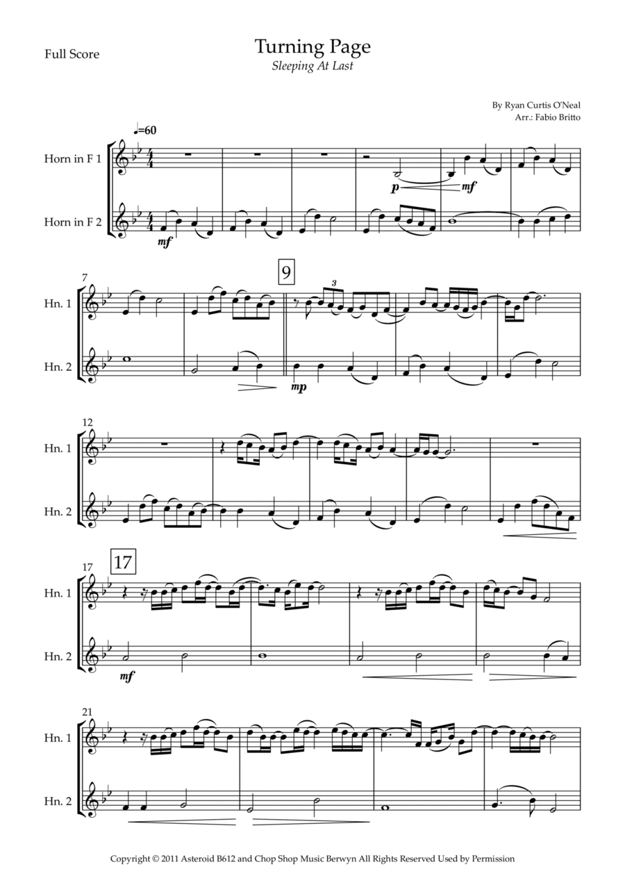 Turning Page Brass Duet scores gallery preview page 1