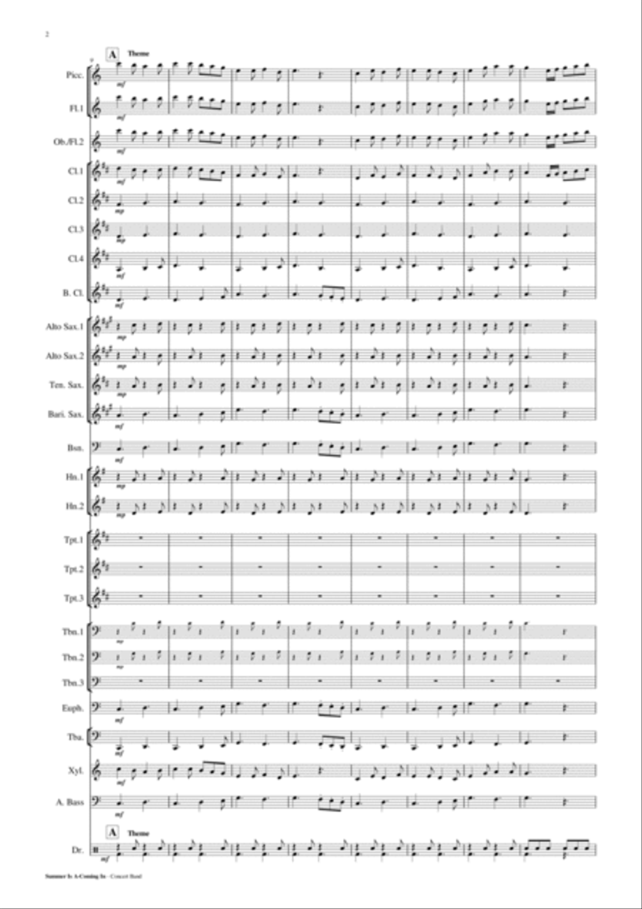 Summer Is A-coming In - Concert Band Score and Parts PDF Concert Band scores gallery preview page 3