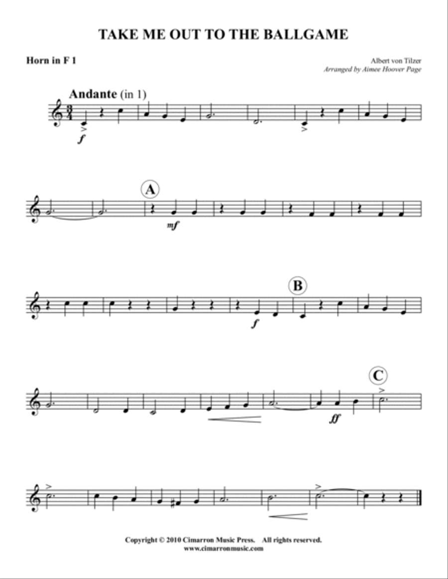 Take Me Out to the Ballgame Horn scores gallery preview page 2