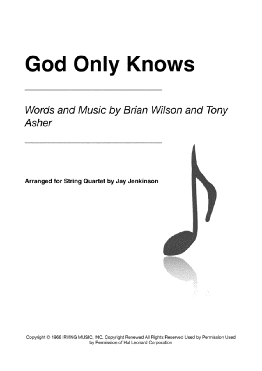 God Only Knows String Quartet scores gallery preview page 1