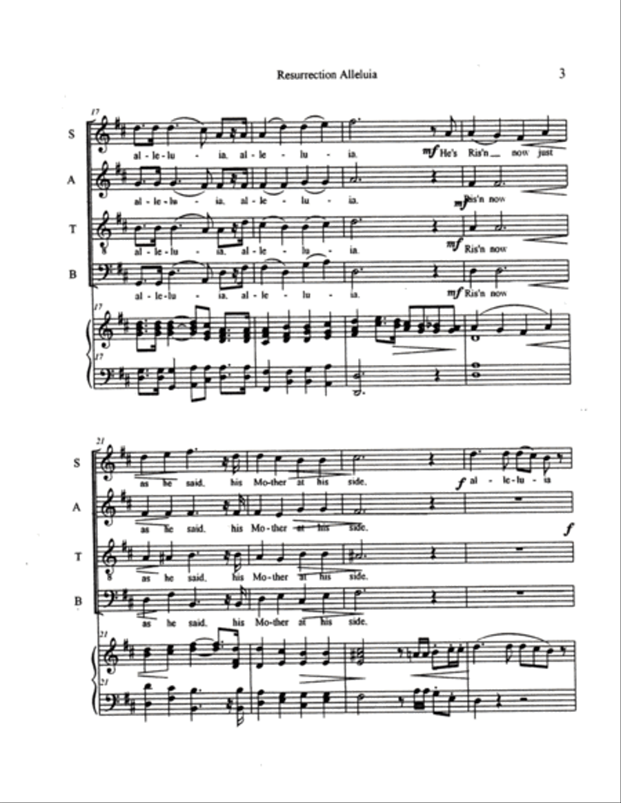 Resurrection Alleluia Resurrection Alleluia 4-Part scores gallery preview page 3