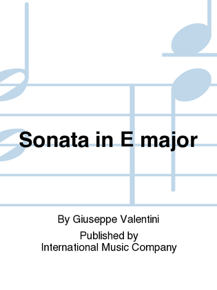 Book cover for Sonata In E Major