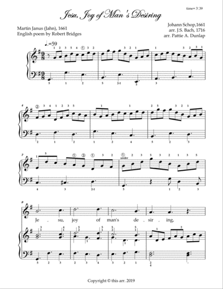 Jesu, Joy of Man's Desiring Piano, Vocal, Guitar scores gallery preview page 2
