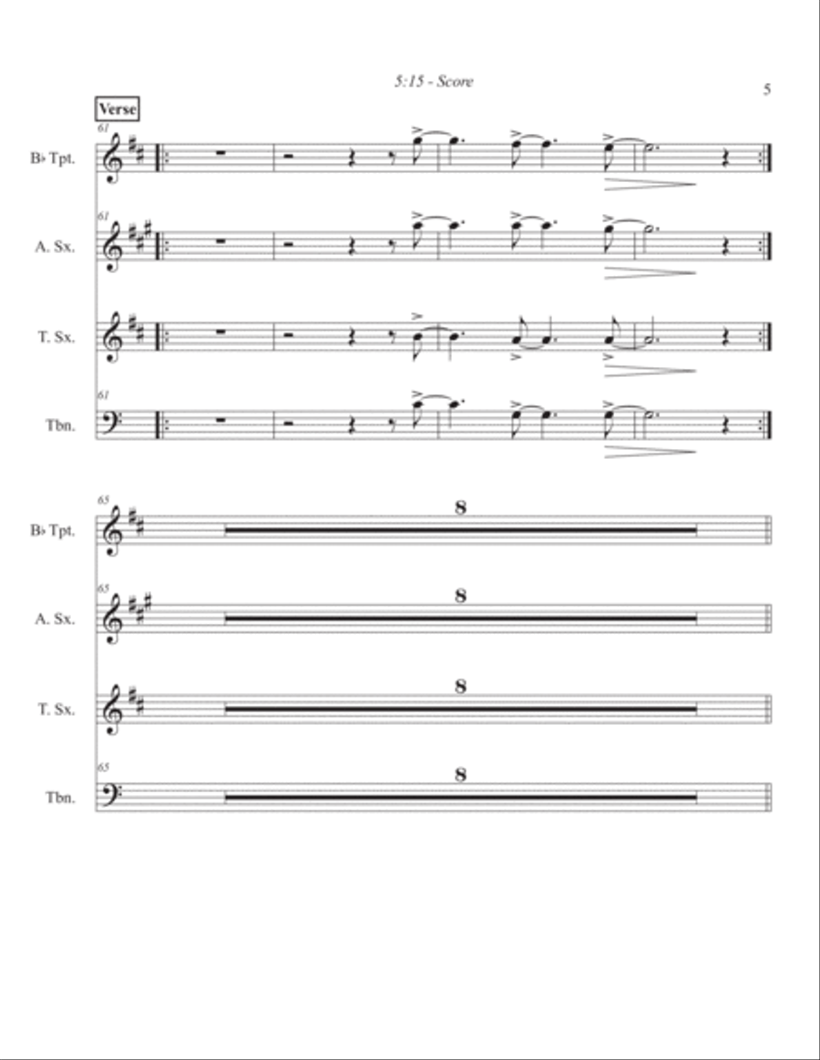 5:15 Tenor Saxophone scores gallery preview page 5
