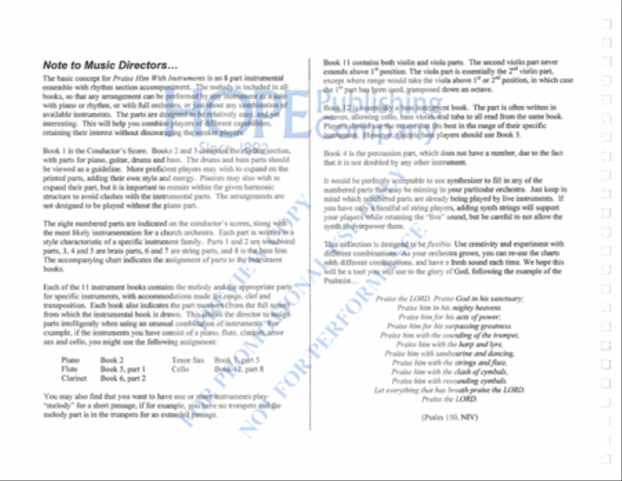 Praise Him with Instruments Orchestra scores gallery preview page 4