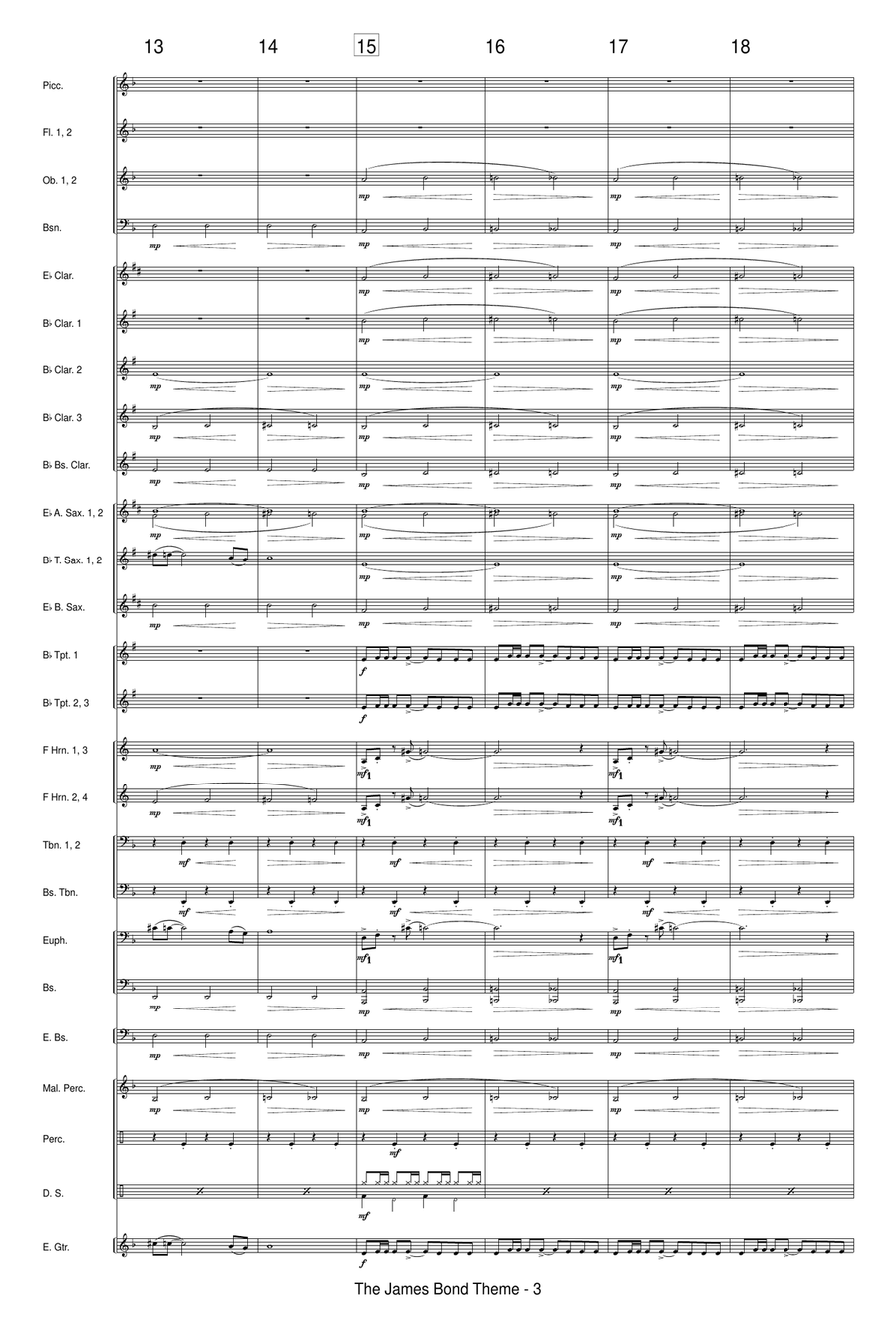 James Bond Theme Concert Band scores gallery preview page 5