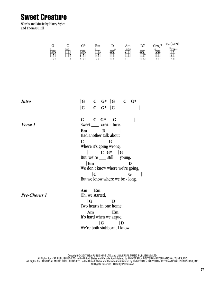 Sweet Creature Ukulele scores gallery preview page 1