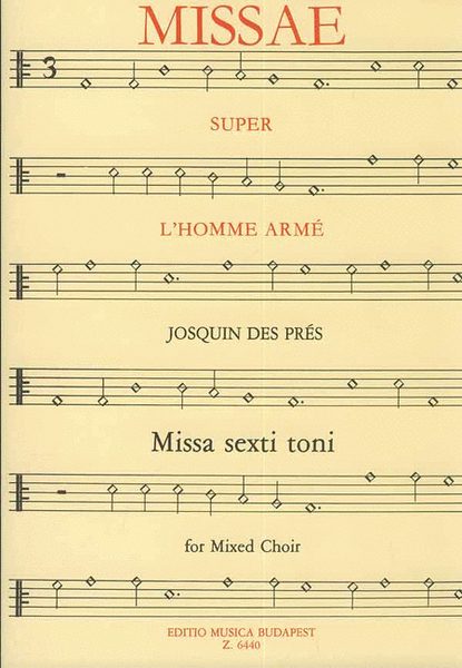 Missa L'homme arme Missa sexti toni für gem. Cho