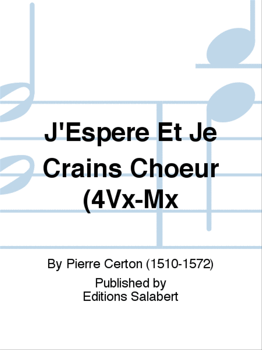 J'Espere Et Je Crains Choeur (4Vx-Mx A Cappella scores gallery preview page 1