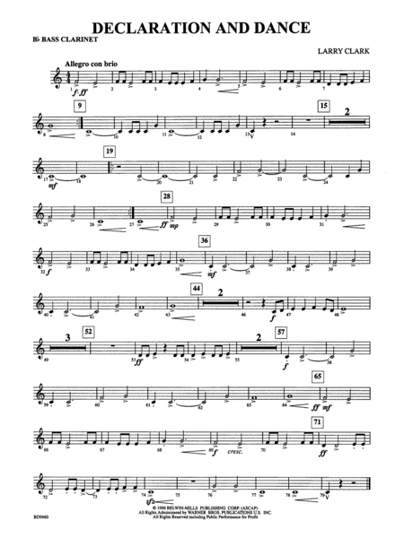 Declaration and Dance: B-flat Bass Clarinet