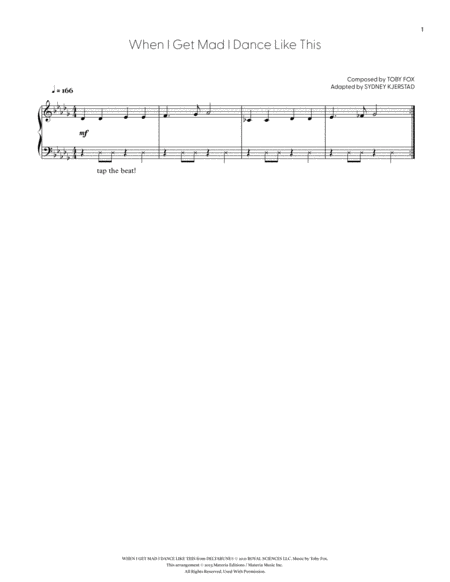 When I Get Mad I Dance Like This (DELTARUNE Chapter 2 - Piano Sheet Music)